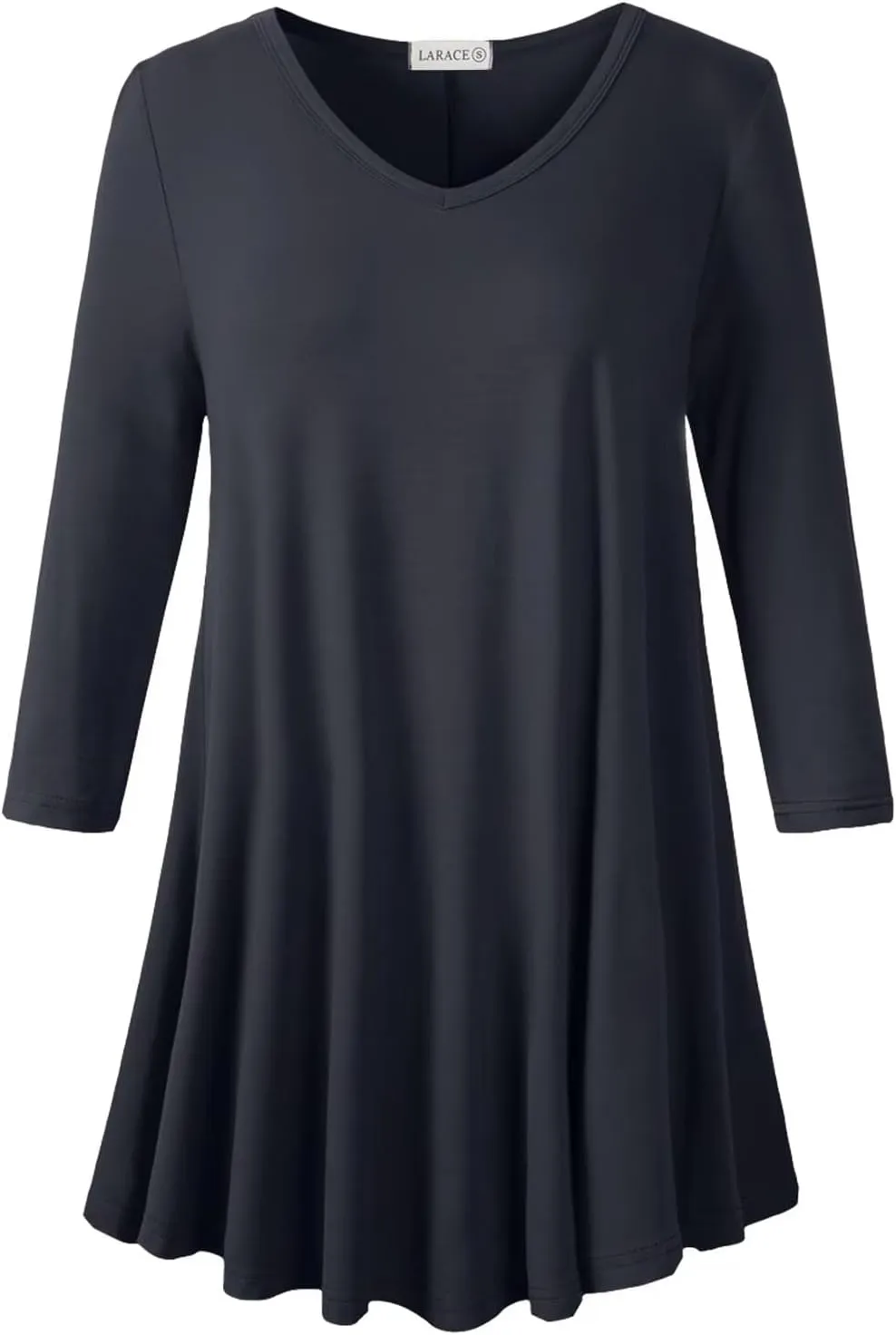 LARACE Tunics 3/4 Sleeve Plus Size Tops for Women V Neck Loose Fit Flowy Clothing for Leggings