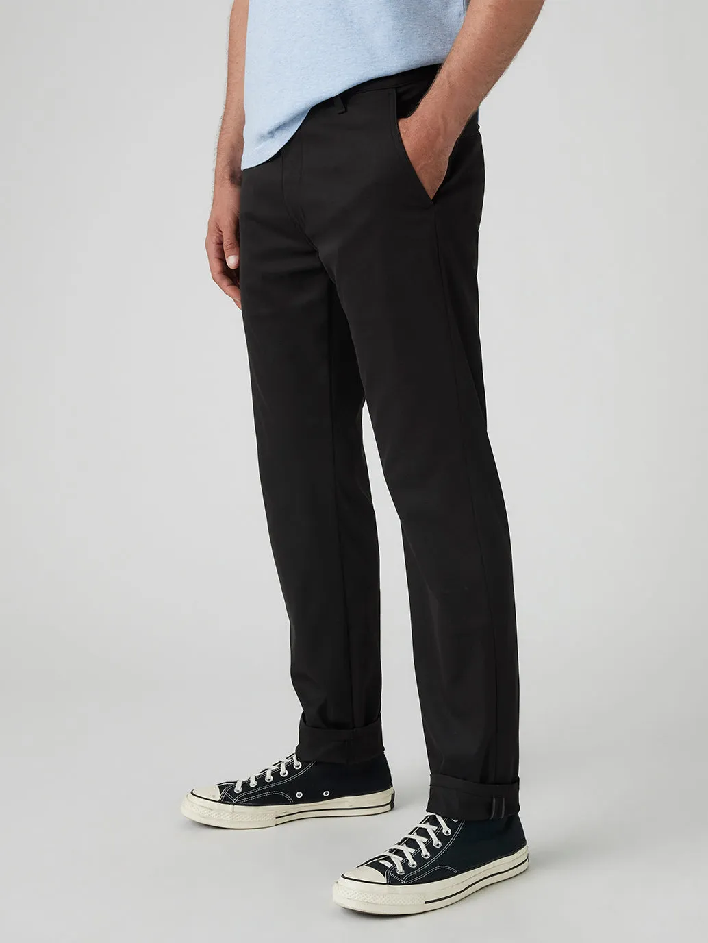 Men's Black Straight Fit Chinos