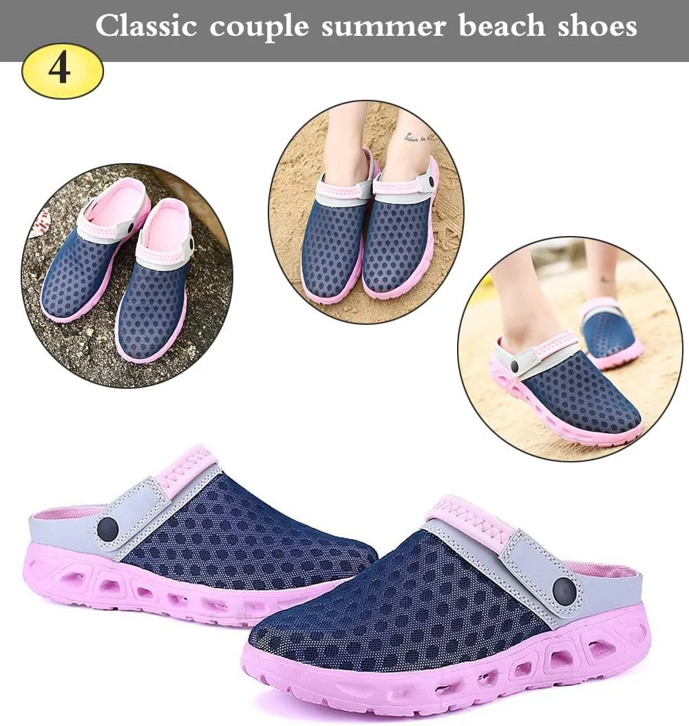 Mens Womens Garden Clogs Shoes Summer Breathable Mesh Sandals Slippers Indoor Outdoor Slippers Quick Drying Water Shoes