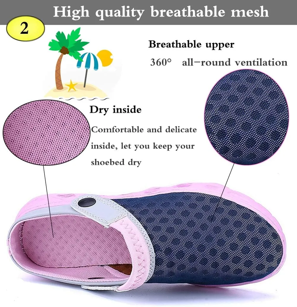 Mens Womens Garden Clogs Shoes Summer Breathable Mesh Sandals Slippers Indoor Outdoor Slippers Quick Drying Water Shoes