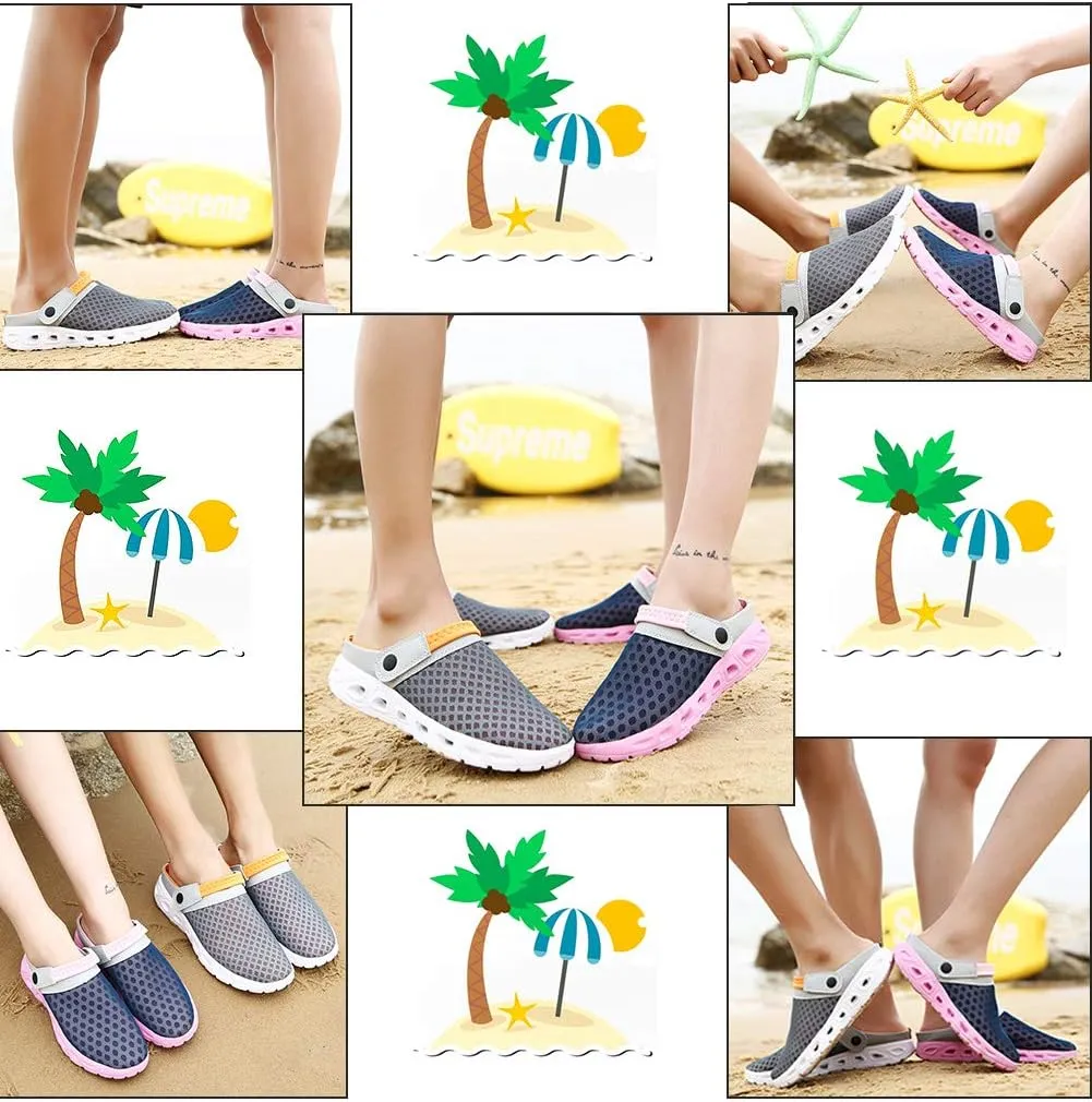 Mens Womens Garden Clogs Shoes Summer Breathable Mesh Sandals Slippers Indoor Outdoor Slippers Quick Drying Water Shoes