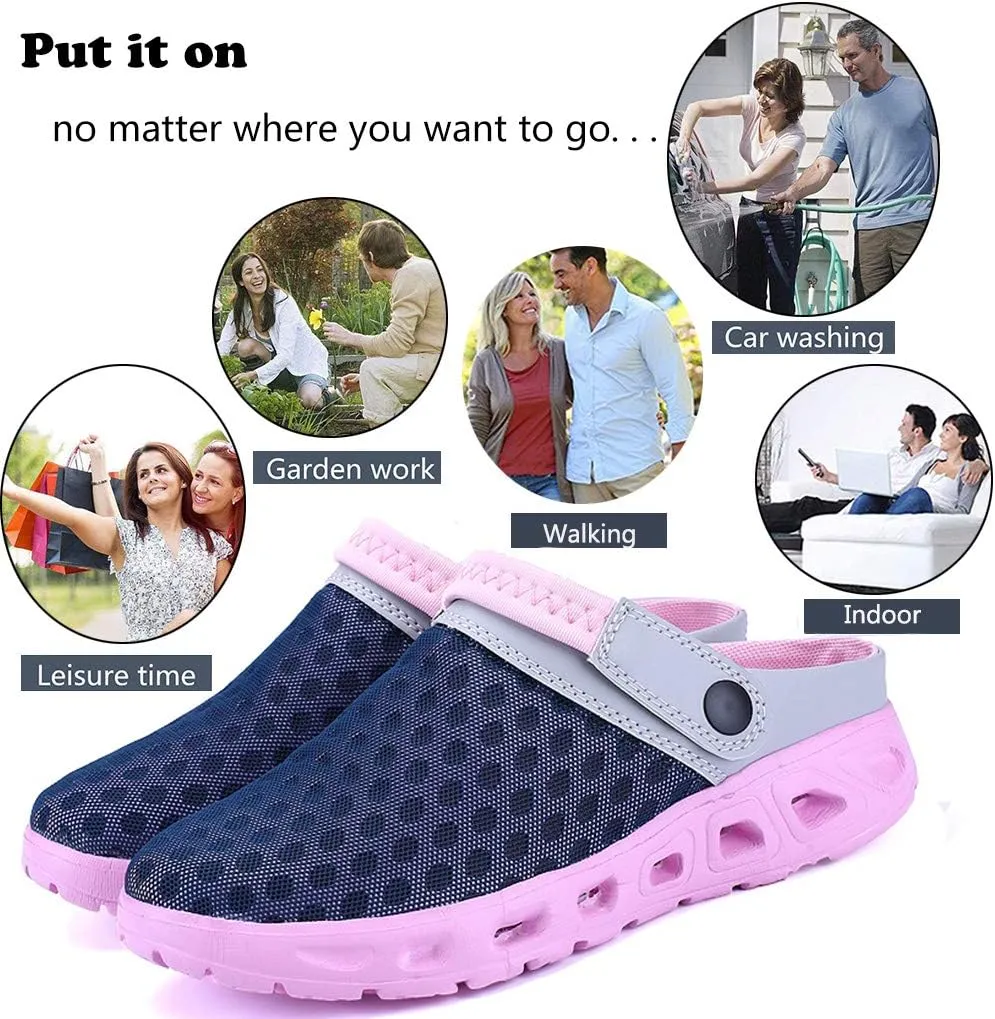 Mens Womens Garden Clogs Shoes Summer Breathable Mesh Sandals Slippers Indoor Outdoor Slippers Quick Drying Water Shoes