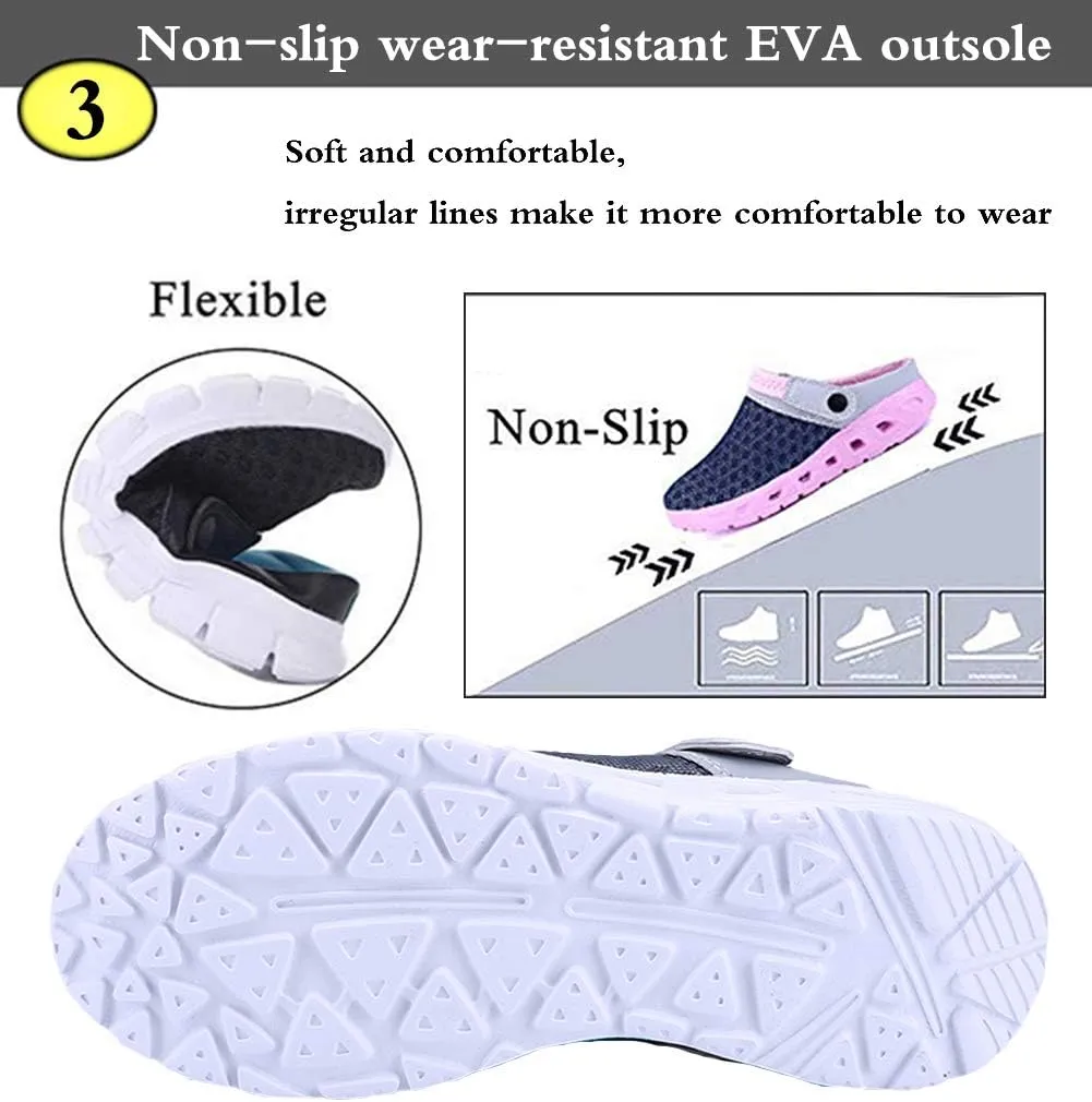 Mens Womens Garden Clogs Shoes Summer Breathable Mesh Sandals Slippers Indoor Outdoor Slippers Quick Drying Water Shoes
