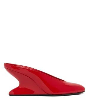 Mules Con Zeppa Curva Rosse