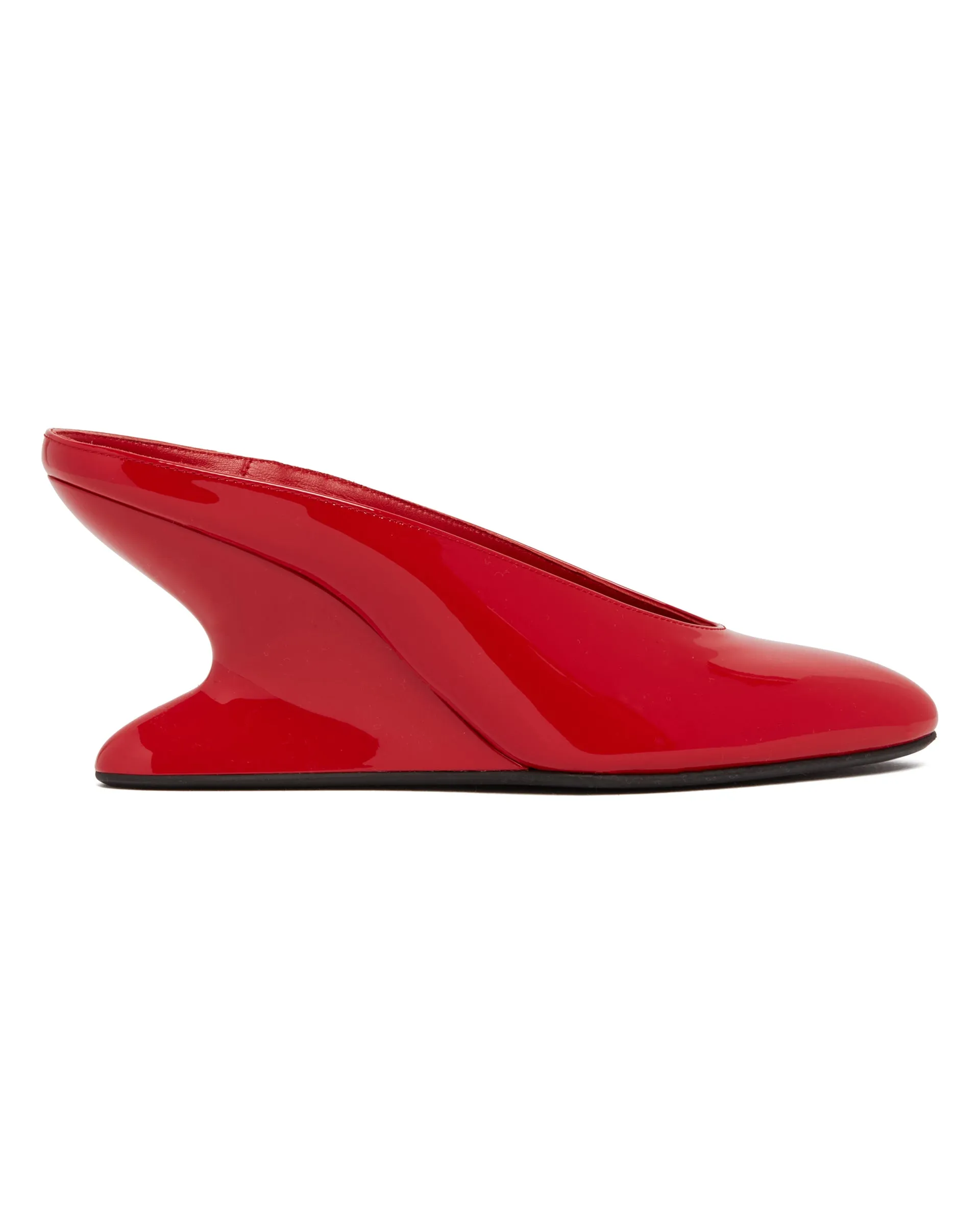 Mules Con Zeppa Curva Rosse