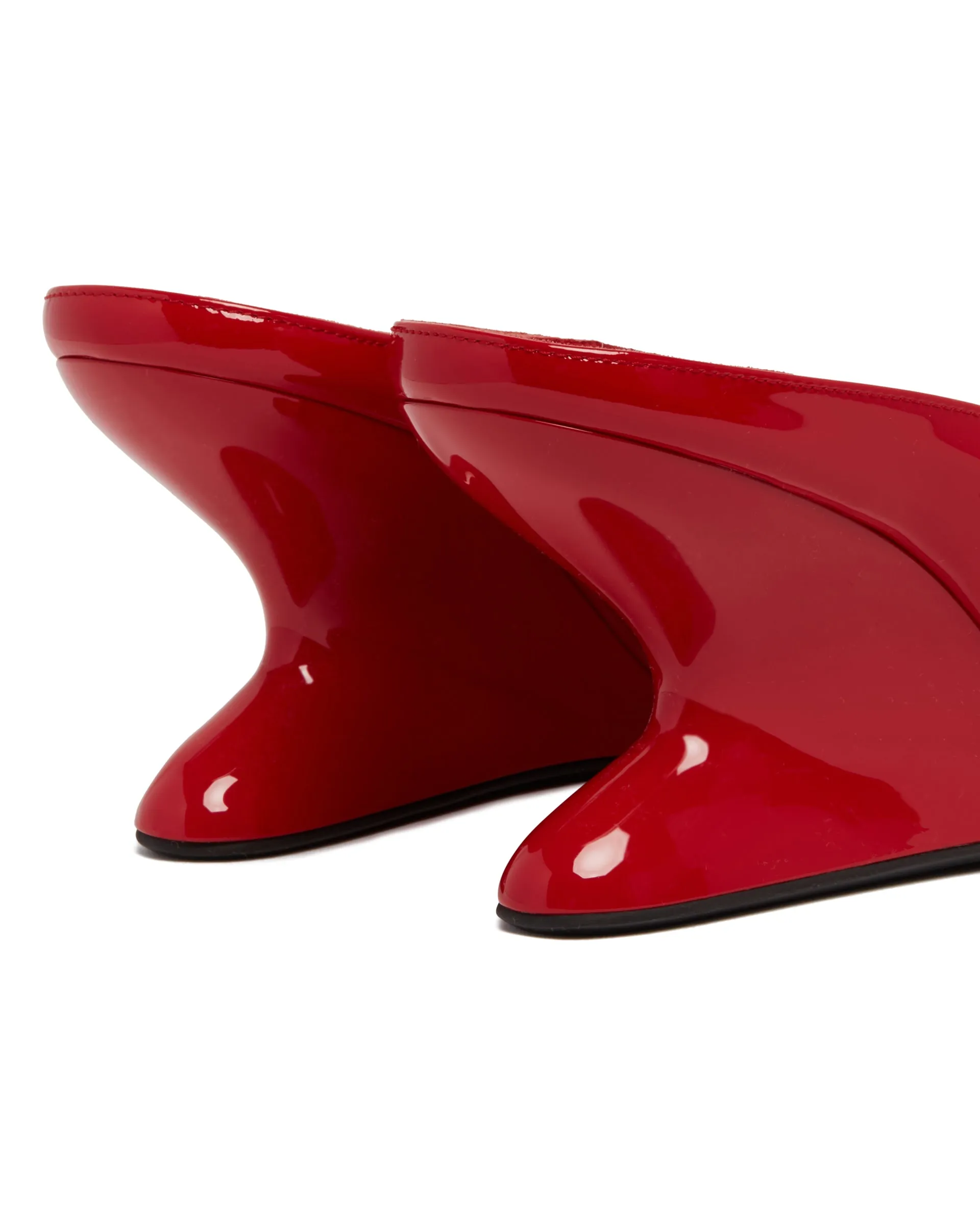 Mules Con Zeppa Curva Rosse