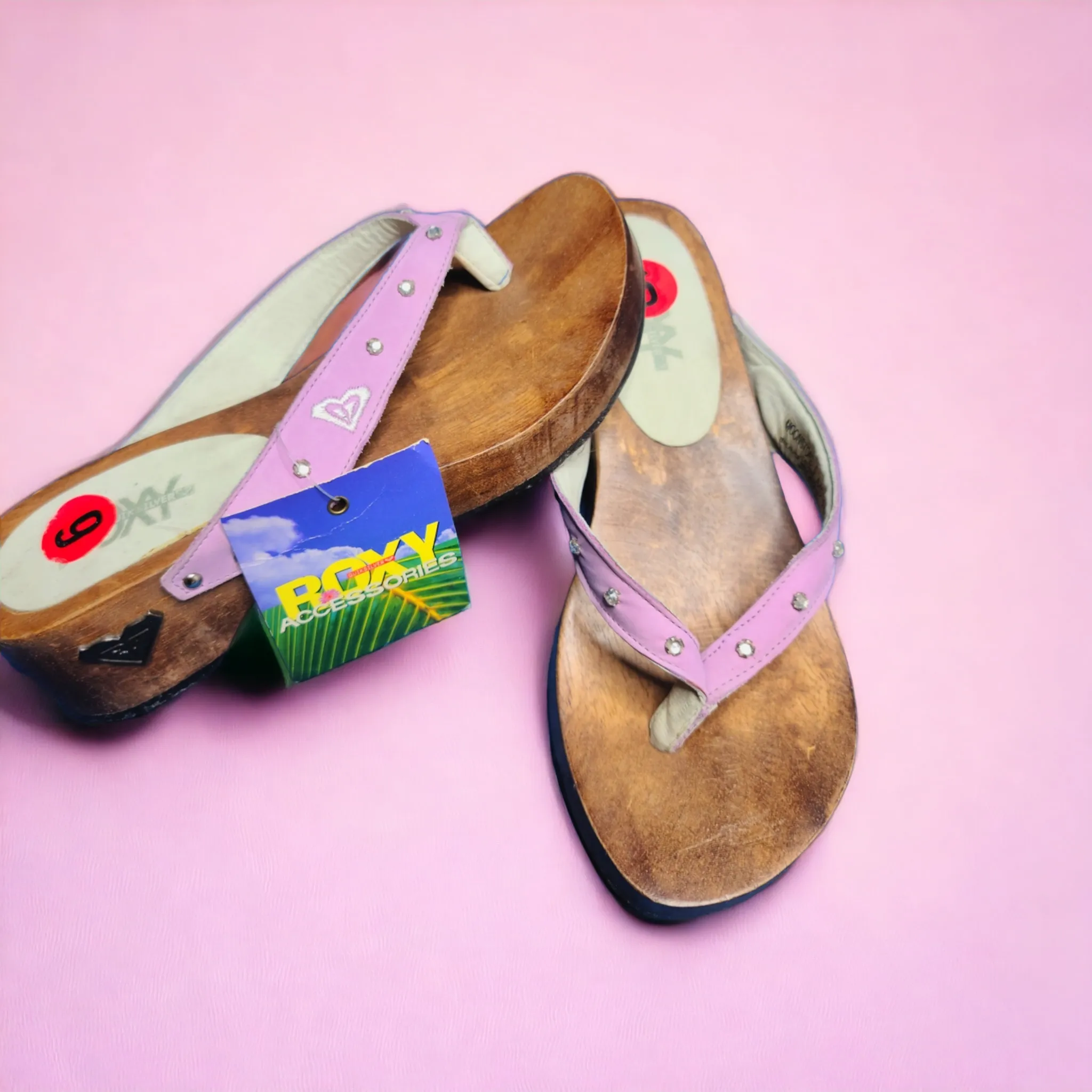 Mules en bois Roxy vintage