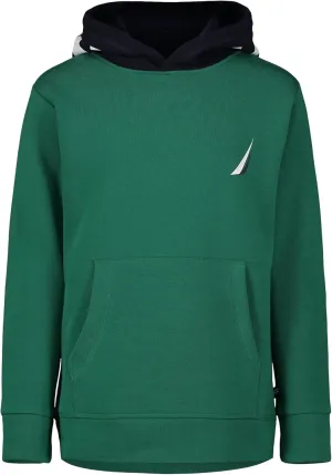 Nautica Boys' Long Sleeve Fleece Pullover Hoodie, Comfortable, Relaxed Fit