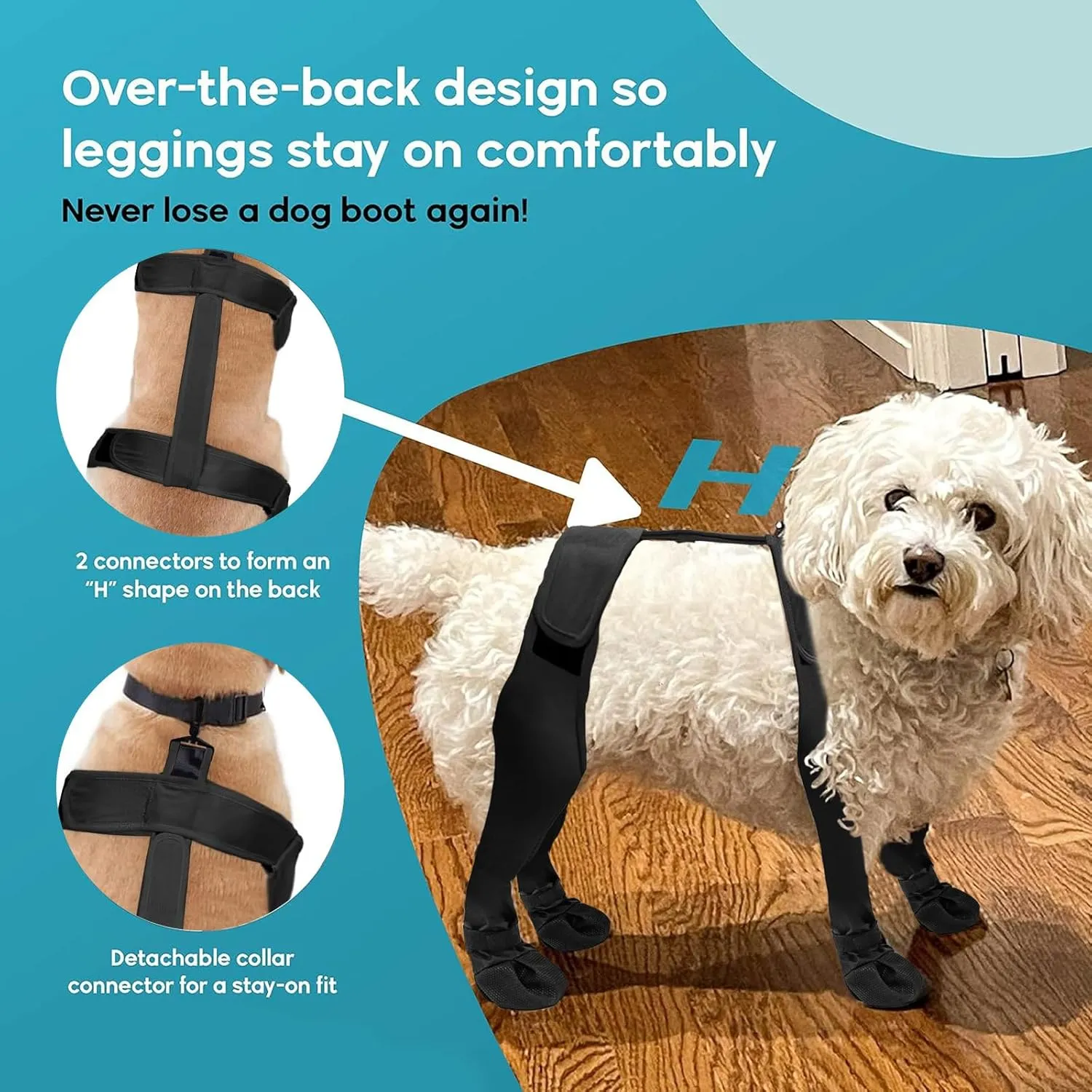 PetPhindU Dog Suspender Boots Tall Dog Boots Anti-Slip Fall Waterproof Dog Shoes Leggings Adjustable Suspender Boots Dogs Winter Snow Rain Hiking Paws Protector Dog Rain Shoes (S,Black)