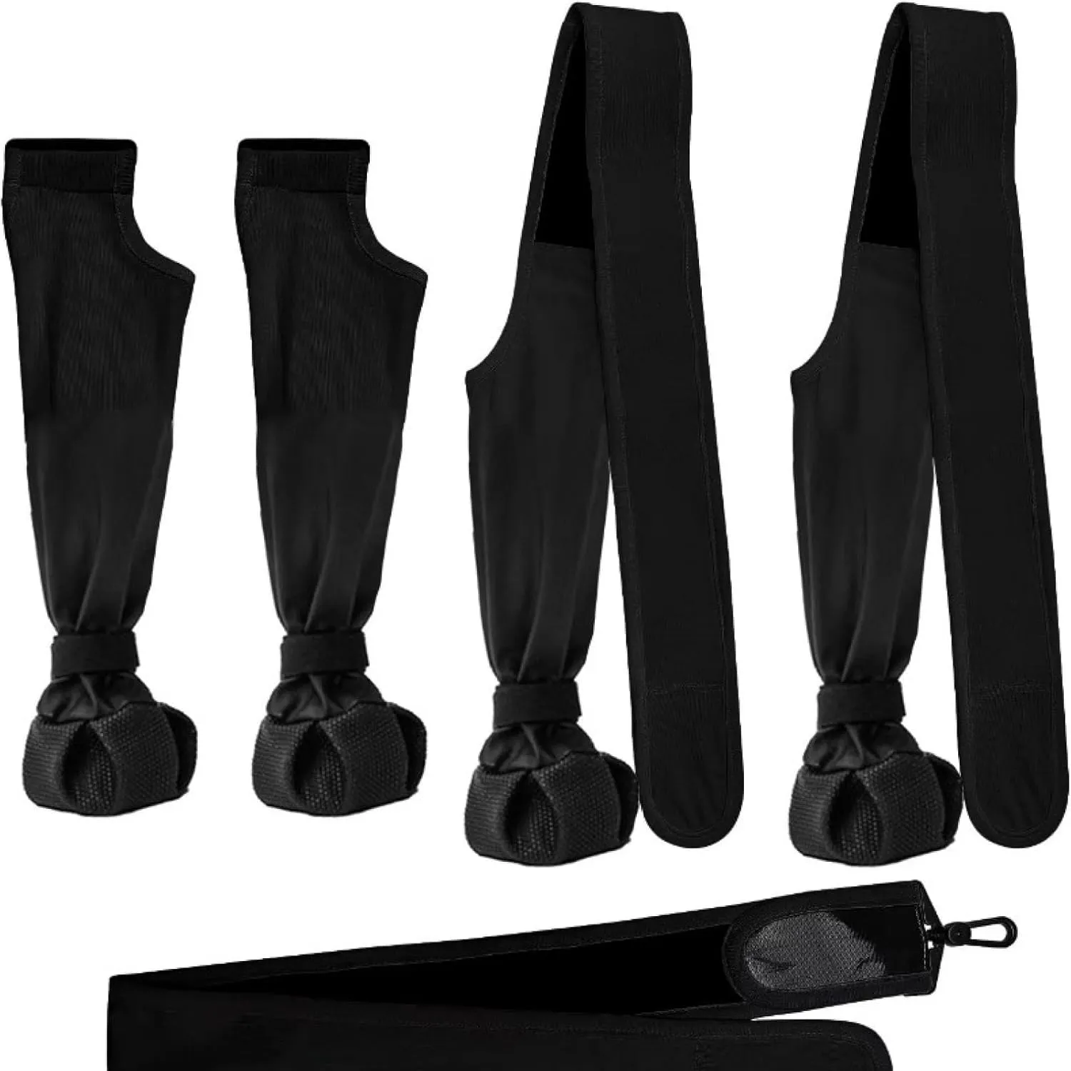 PetPhindU Dog Suspender Boots Tall Dog Boots Anti-Slip Fall Waterproof Dog Shoes Leggings Adjustable Suspender Boots Dogs Winter Snow Rain Hiking Paws Protector Dog Rain Shoes (S,Black)