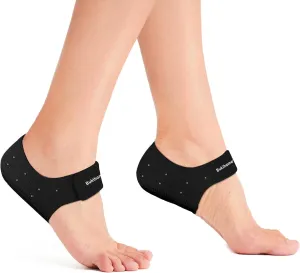 Plantar Fasciitis Gel Heel Protectors - Bukihome Heel Cups for Women Men Heels Spur Pain Relief - Heel Inserts Pads for Achilles Tendinitis Dry Cracked Heel Support Cushion,Men 5-8|Women 4.5-9, Black