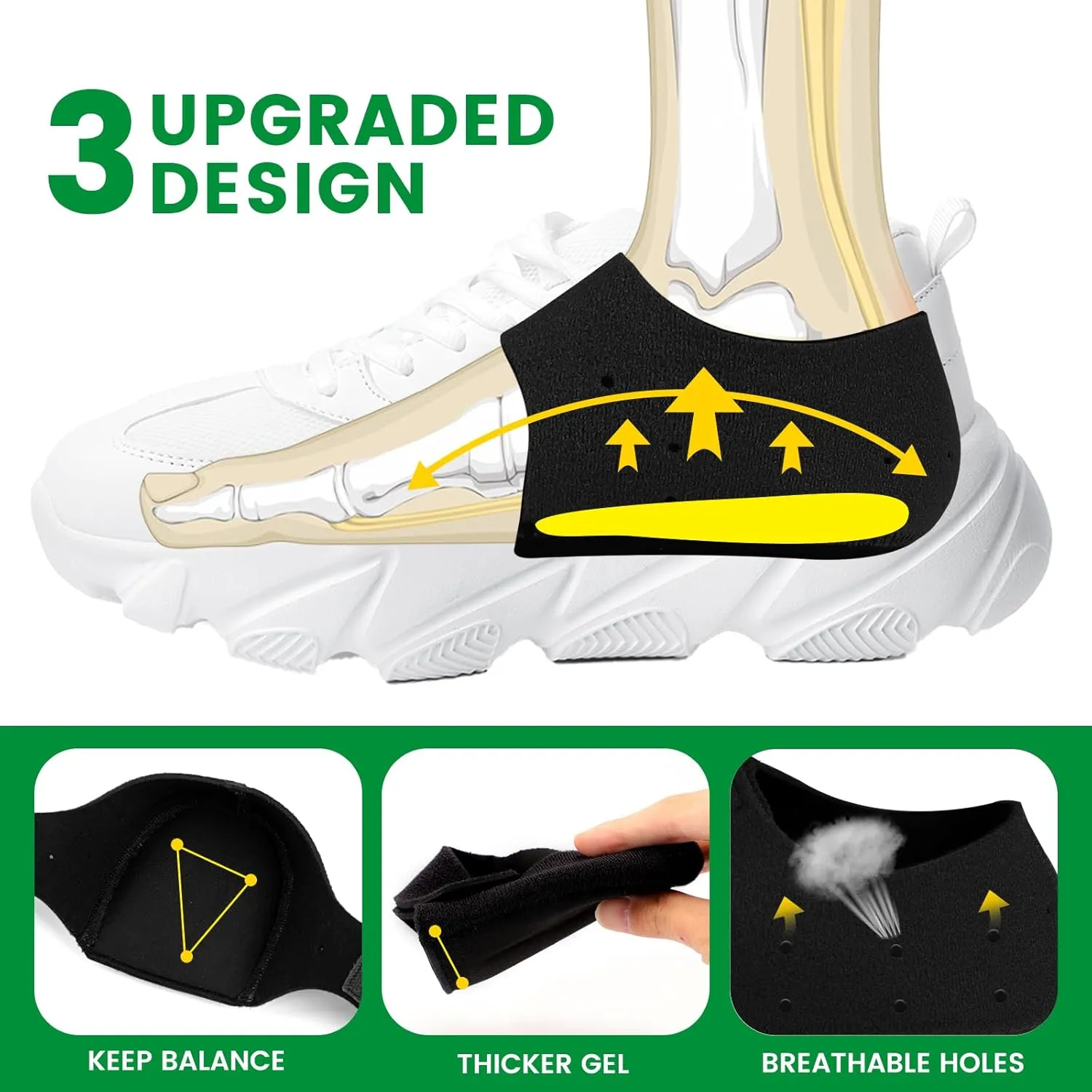 Plantar Fasciitis Gel Heel Protectors - Bukihome Heel Cups for Women Men Heels Spur Pain Relief - Heel Inserts Pads for Achilles Tendinitis Dry Cracked Heel Support Cushion,Men 5-8|Women 4.5-9, Black