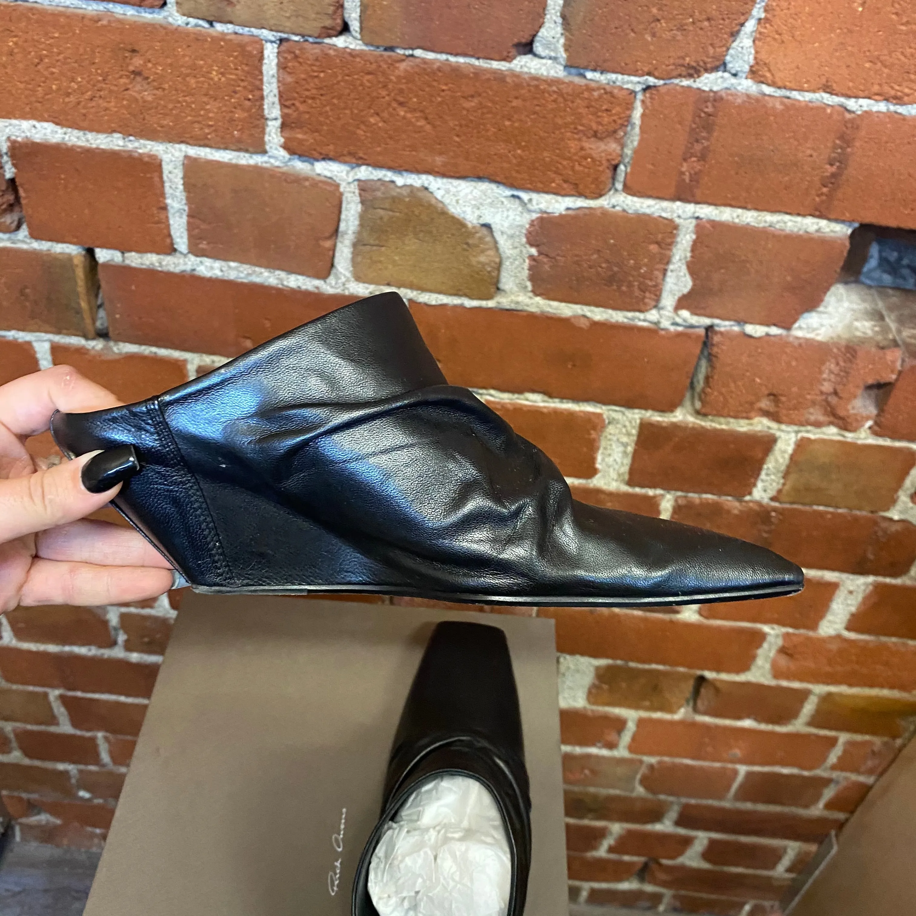 RICK OWENS leather slides