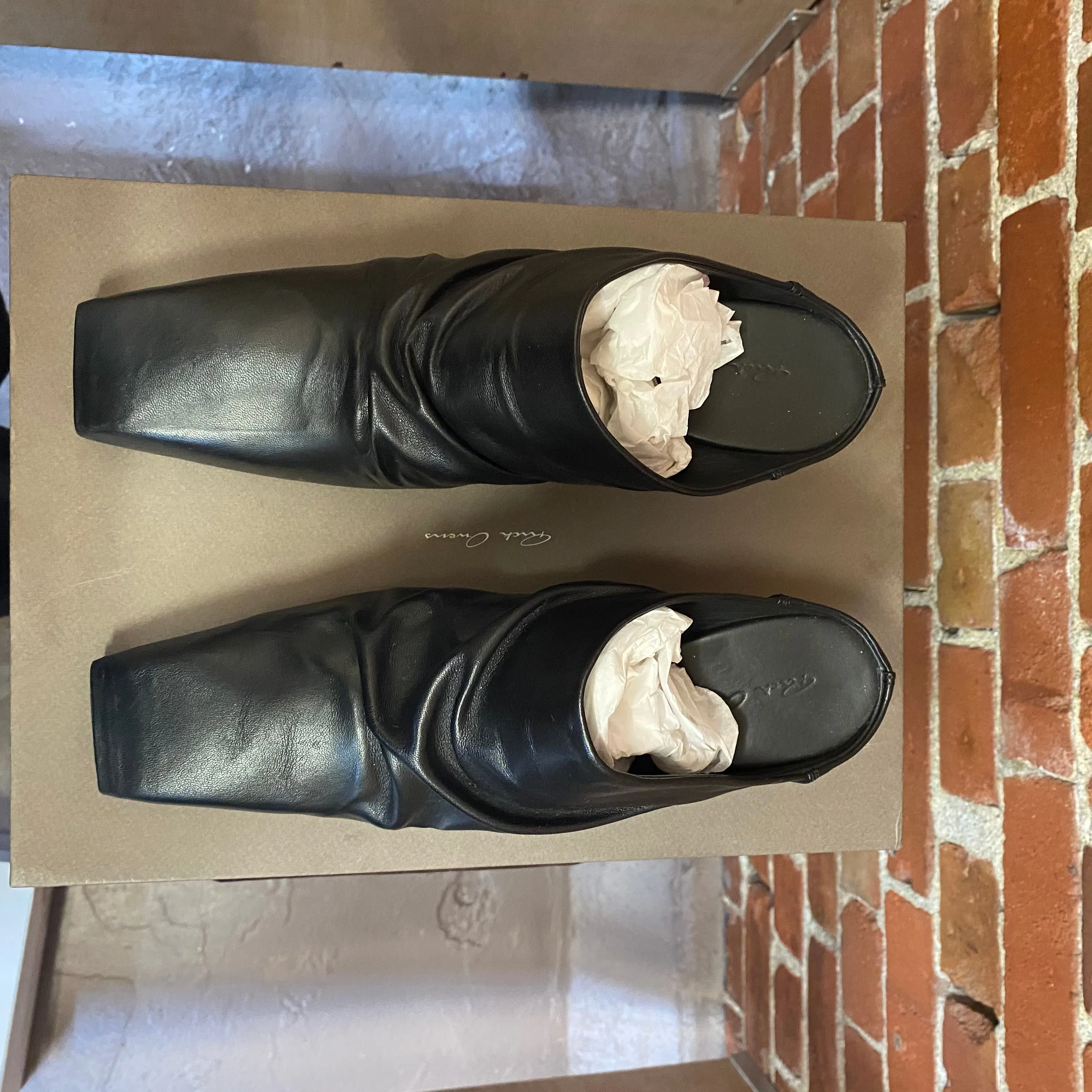 RICK OWENS leather slides