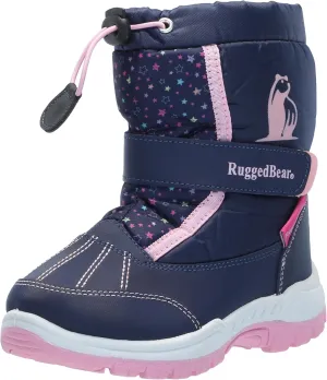 Rugged Bear Girl's Winter Snow Boot Outdoor Waterproof Fur Lined Top