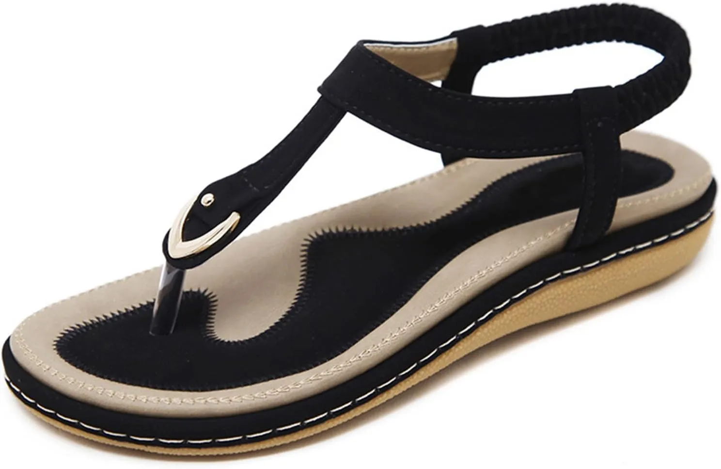 Sandals for Women Arch Support Open Toe Soft Beach Slip-On Wedge Platform with Twist Knot Bow Summer Non Slip Dressy Flat 2025 Bohemian T-Strap Low Heel Slipper Flip Flop Thong