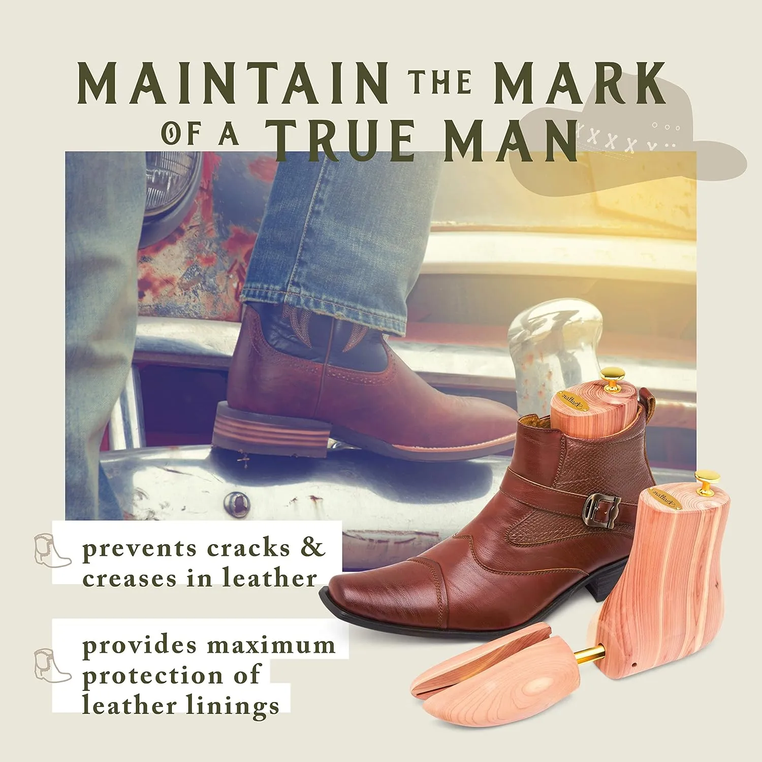 Stratton Boss Cedar Boot Tree For Men | Aromatic Red Cedar | Great Gift For Men!