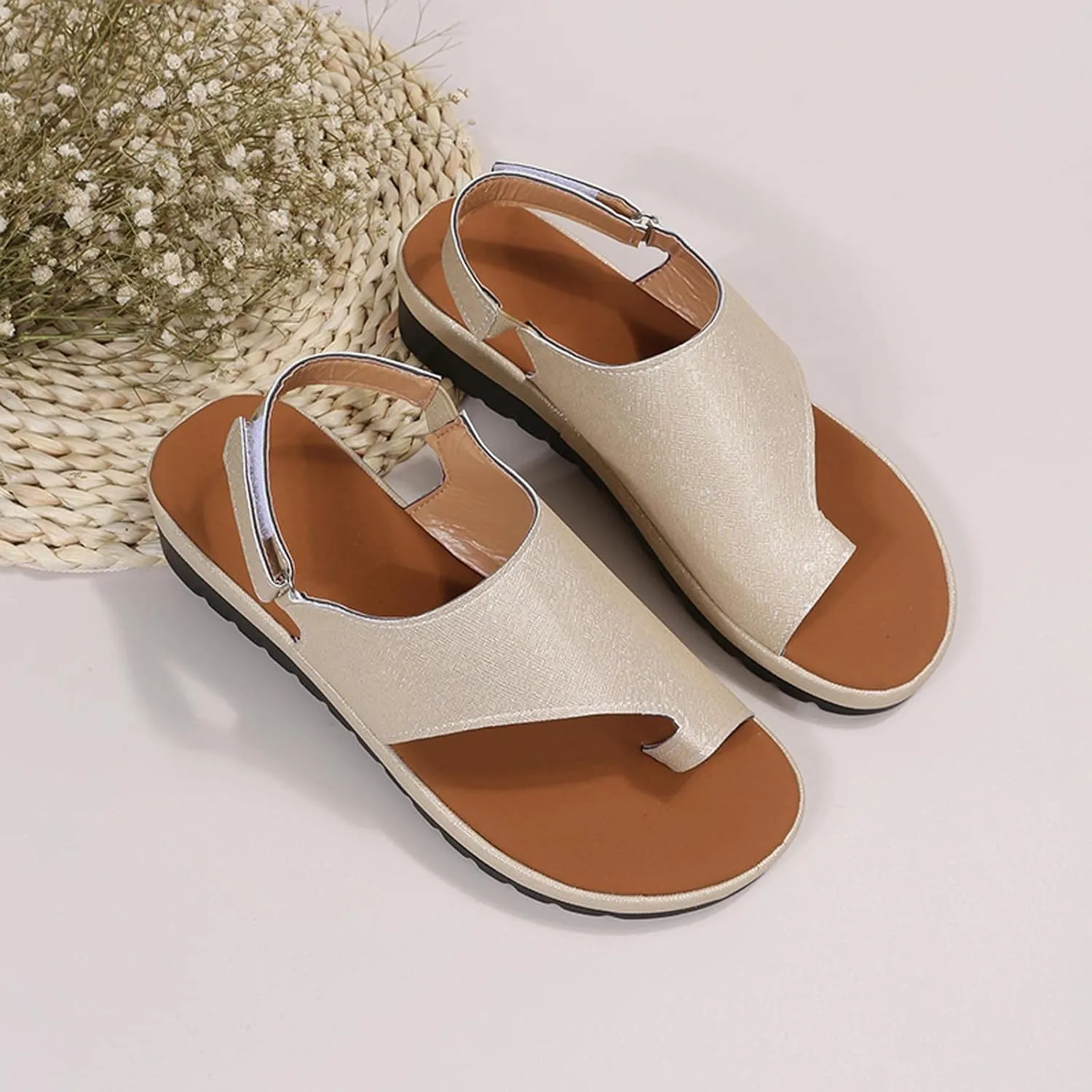 Summer Wedge Heel Open Clip Toe Sandals for Women Comfortable Casual Footwear Trendy Flats for Everyday Use