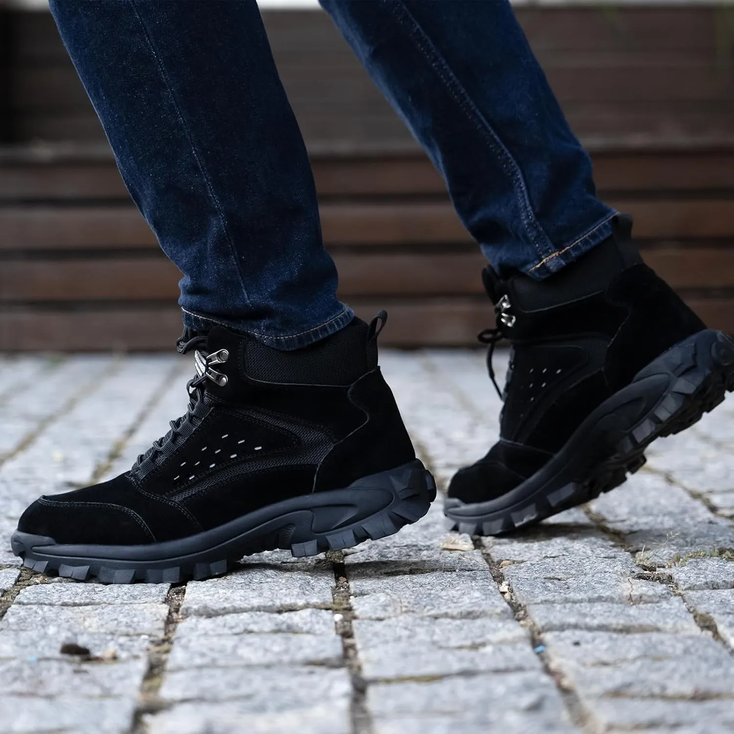 Unisex-Adults Steel Toe Chelsea Boots, Men's Industrial Construction Shoes, Waterproof, Lightweight, Comfortable, Non-slip Safety Boots