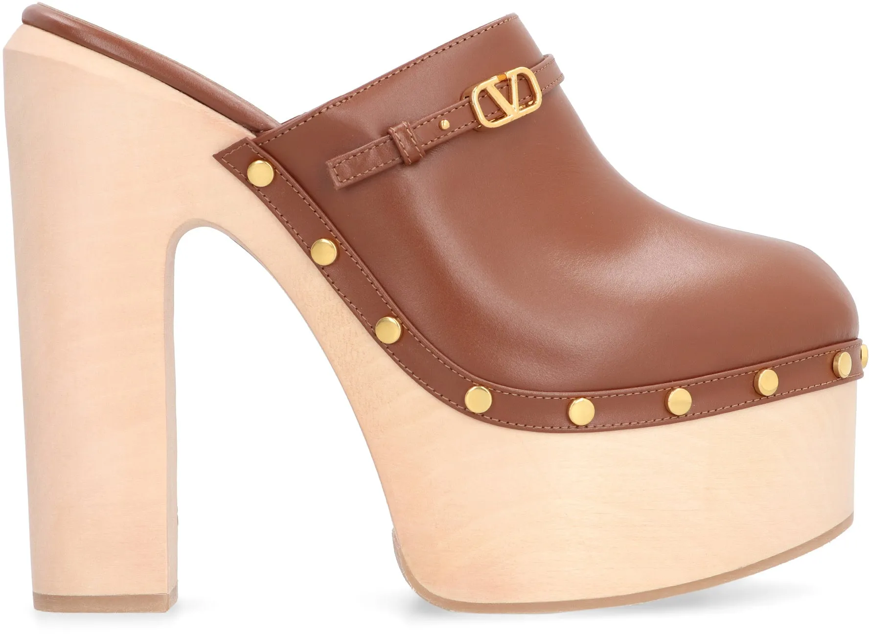 Valentino Garavani - Tan-Go leather platform mules