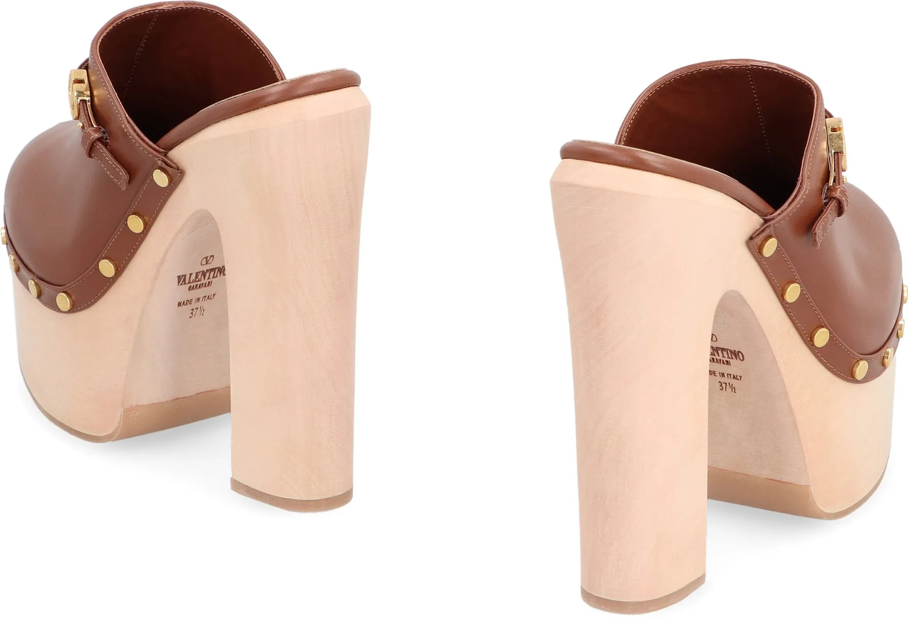 Valentino Garavani - Tan-Go leather platform mules