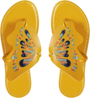 Verdusa Women's Open Toe Butterfly Sandals Slip on Slippers Summer Thong Sandals
