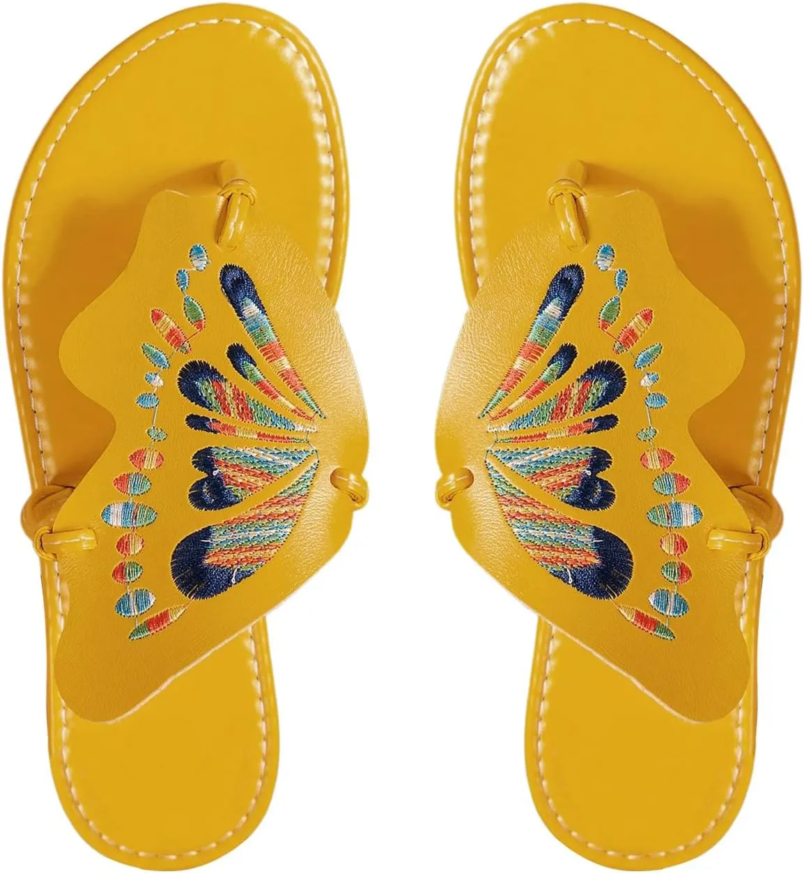 Verdusa Women's Open Toe Butterfly Sandals Slip on Slippers Summer Thong Sandals