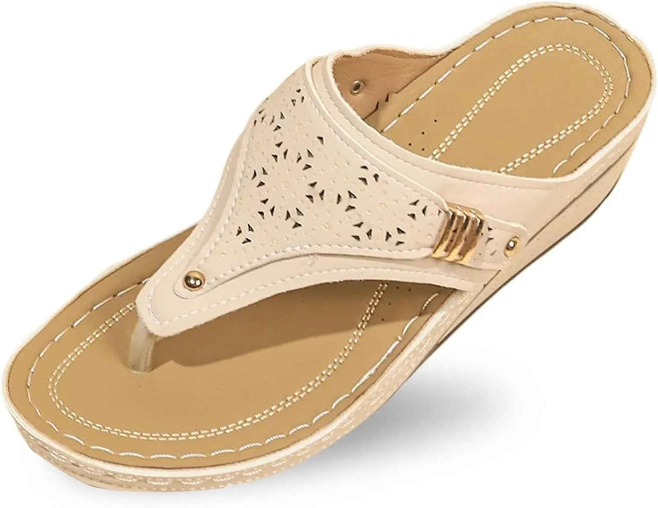 Walking Sandals Women Comfort Arch Support Orthopedic Wedge Sandals Dressy Summer Casual Slip On Flats Flip Flops