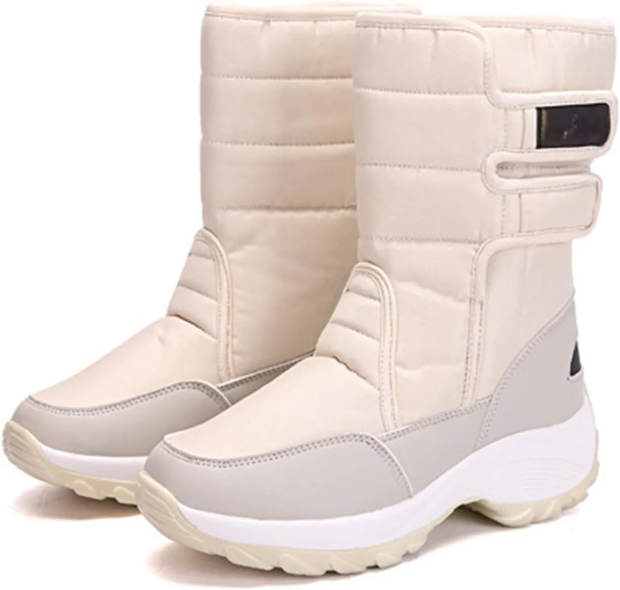 Warm Snow Boots for Women Winter High Top Bootie Anti-Slip Fur Lined Ankle Short Boots Waterproof Slip On Outdoor Shoes