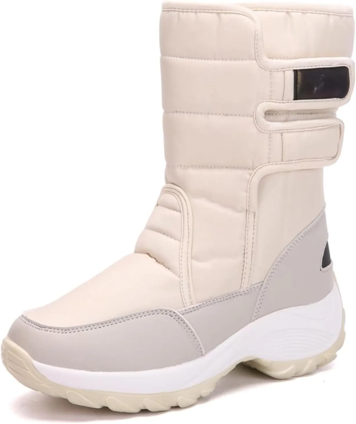 Warm Snow Boots for Women Winter High Top Bootie Anti-Slip Fur Lined Ankle Short Boots Waterproof Slip On Outdoor Shoes