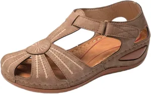 Wedge Sandals for Women Closed Toe Comfortable Dressy Shoes Summer Platform Summer Beach Bohemia Ankle Strap Causal Ladies Wedges Casual Hollow Out Orthopedic Comfy Gladiator Slip On Sandal
