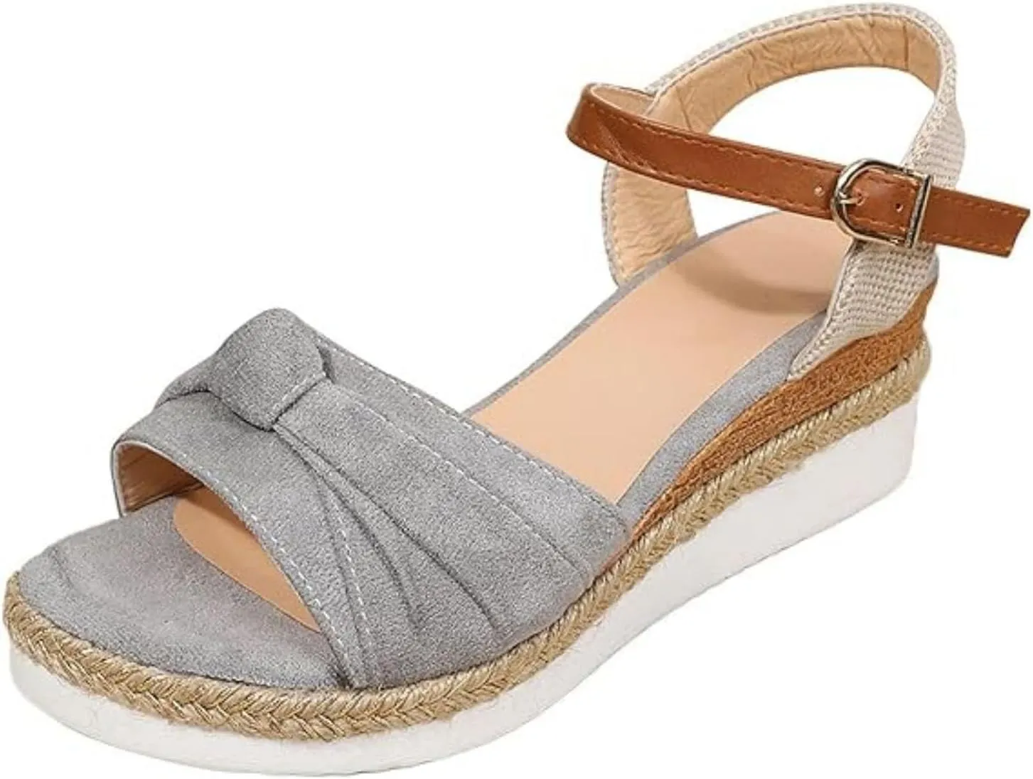 Wedge Sandals for Women Platform Wedge Heels Wide Width Comfortable Espadrilles for Women Open Toe Ankle Strap Wedges Heels Sandals Dressy Summer Fishmouth Slip On Lightweight Sandal