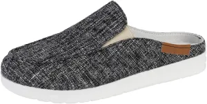 Women Canvas Slip On Lightweight Mule Sneaker,Summer Fashion Open Back Flats Walking Shoes Closed Round Toe Low Non-Slip Sneakers 2025 Top Casual Loafer Comfort