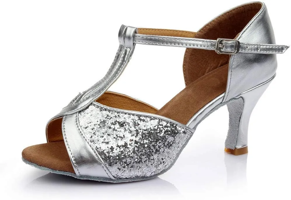 Women Chunky Heel Sandals Open Toe Strappy Ankle Strap Square Toe Comfortable Shoes