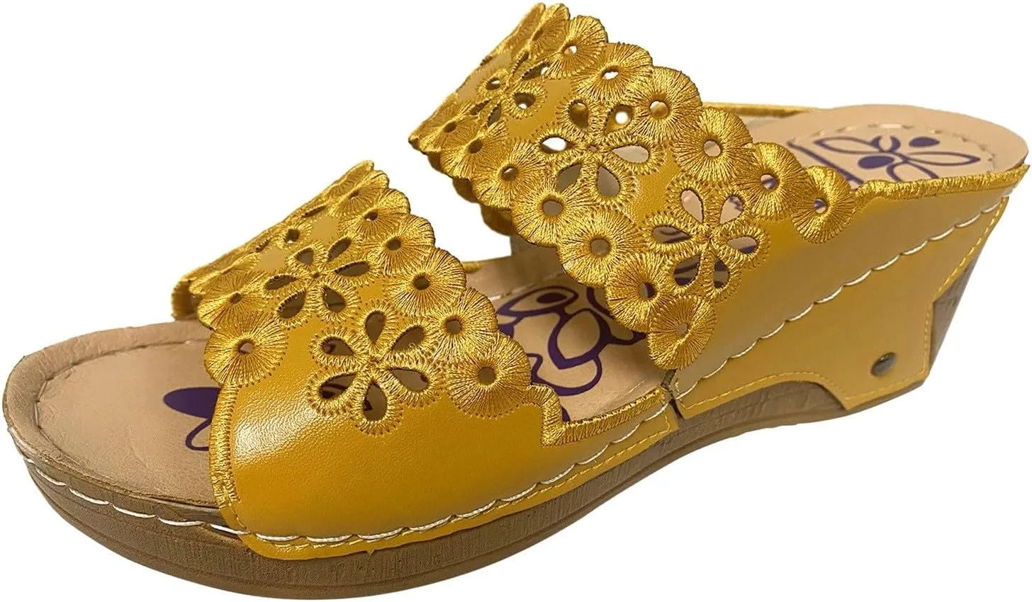 Women Shoes Thick Soled Wedge Sandals Casual Fashion Hollow Embroidery Bohemian Sandals Shoes Womens Leopard 8