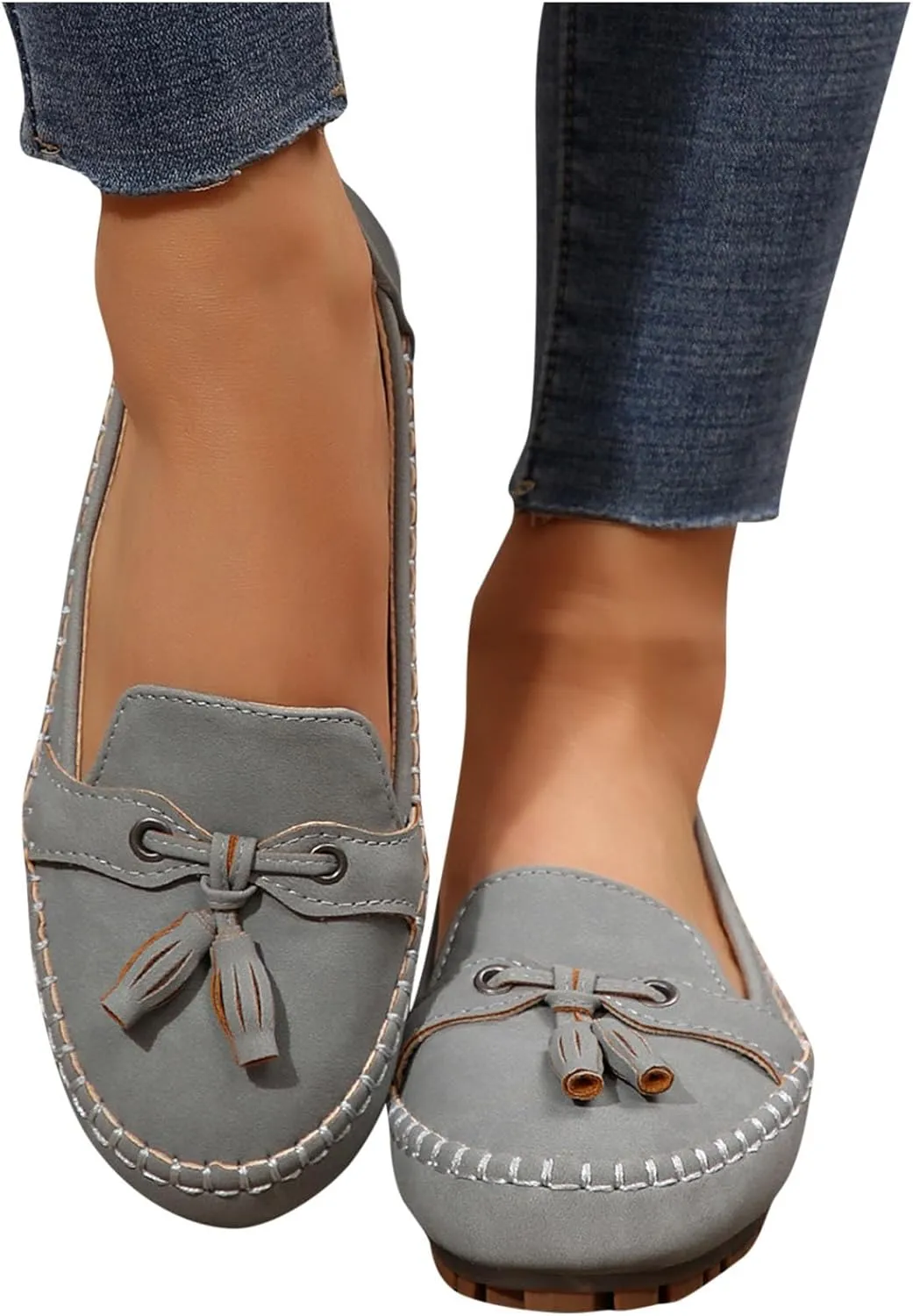 Womens Dress Shoes Flats Dressy Sandals Slip On Round Toe Casual Business Driving Walking Standing All-Day Comfort