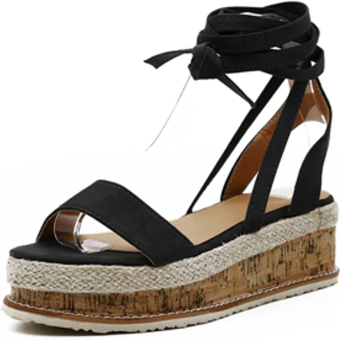 Women's Sandals Summer Wedge Espadrilles Women's Sandals Open Toe Gladiator Sandals Casual Lace Up Women's Platform Sandals