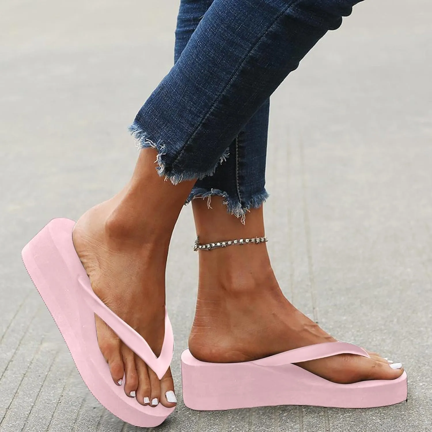 Womens Slip On Flip Flops Bow Beach Summer Gladiator Flat Cute Dressy Summer Sandals
