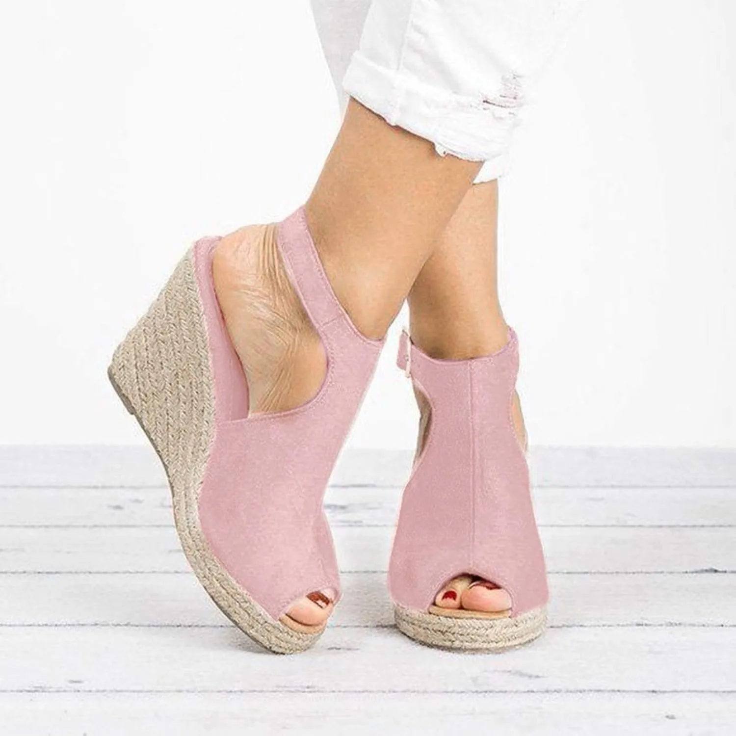 Women's Wedge Sandals Espadrille Platform Sandal High Heels Ankle Strap Open Toe Wedges Slingback Summer Dress Shoes