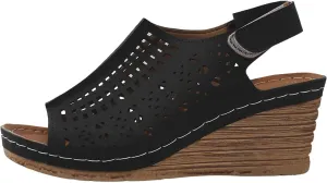 ZSpzx Womens Platform Wedge Sandals,Sandals for Women Dressy Summer Slip on Elastic Ankle Strap Casual Slip on Elastic Ankle Strap Beach Shoes for Street Work Travel
